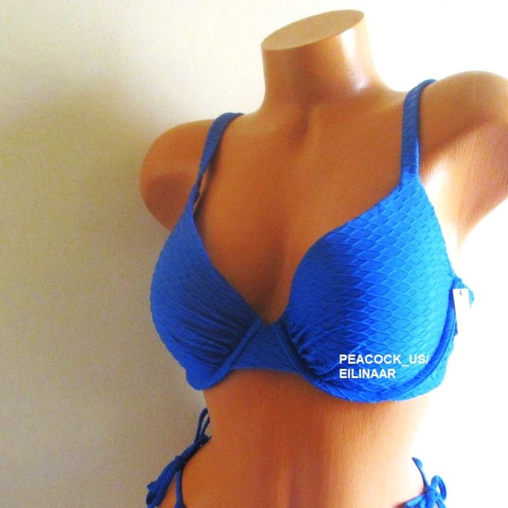 40DD Victoria Secret Swim Icon Push Up Bikini Top "Shocking Blue" NWT Orig. $55 - Picture 4 of 6